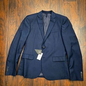 NEW Cotton On Jet Navy Blue Skinny Fit Blazer.